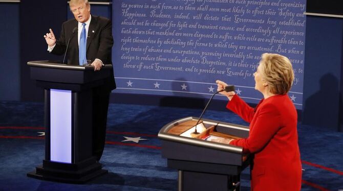 Donald Trump und Hillary Clinton bei der ersten TV-Debatte.