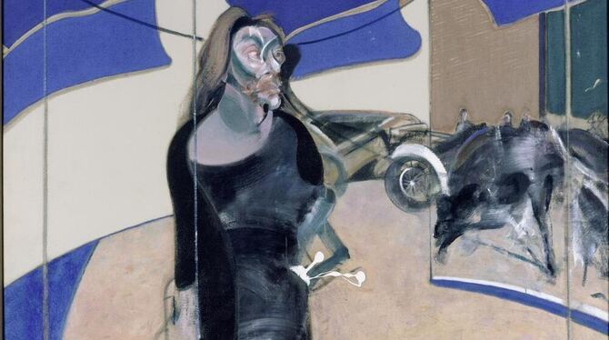 Francis Bacon: »Porträt Isabel Rawsthorne, auf einer Straße in Soho stehend«, 1967, Öl auf Leinwand (Ausschnitt). FOTO: THE ESTA