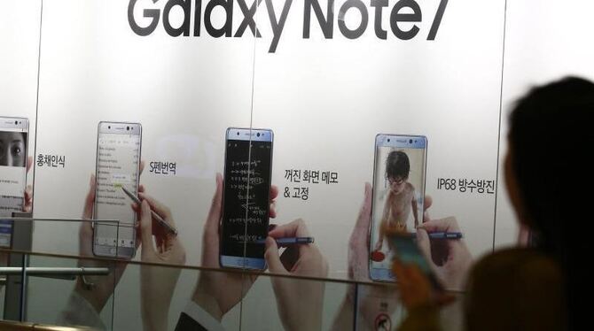 Werbung für das Samsung Galaxy Note 7 im südkoreanischen Seoul. Foto: Jeon Heon-Kyun