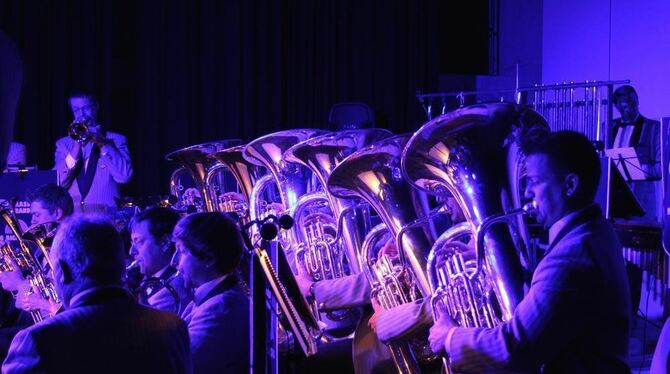 Der Auftritt der Brass Band Rickenbach aus der Schweiz ist ein Höhepunkt beim  Geburtstagsfest des Musikvereins Pliezhausen. FOT