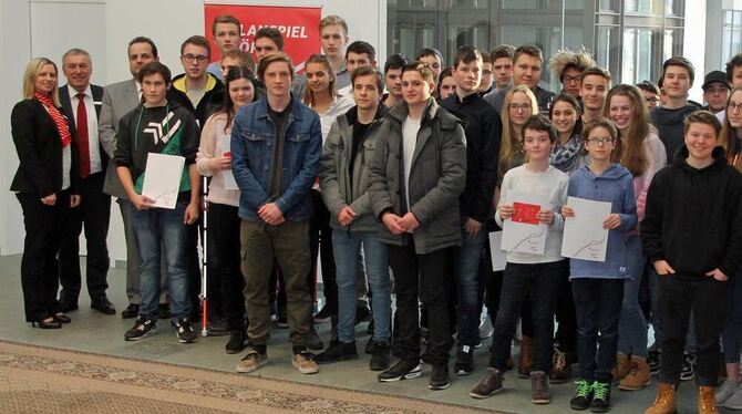 Erfolgreich beim Planspiel Börse 2017: Junge Teams aus dem Landkreis Reutlingen. FOTO: PRIVAT