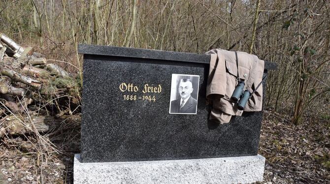 Grabstein von Otto Fried im Naturschutzgebiet Echazaue.