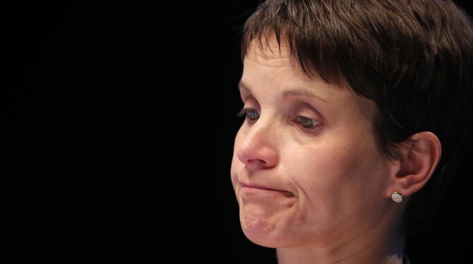 AfD-Chefin Frauke Petry sieht enttäuscht aus.