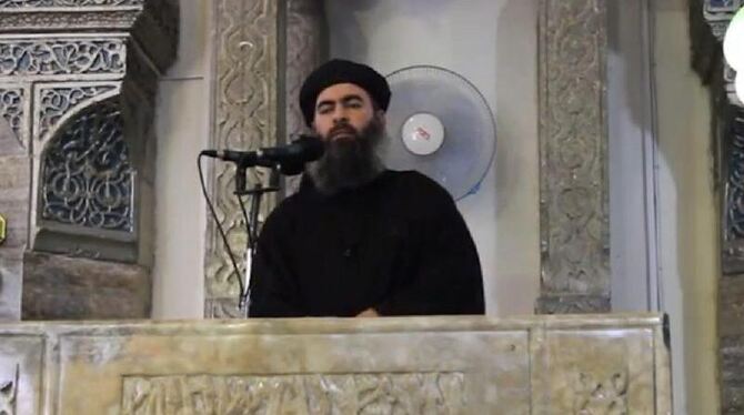 Standbild aus einem Video IS-Anführer Abu Bakr al-Bagdadi: Kämpfer der Terrormiliz Islamischer Staat sollen die Jahrhunderte