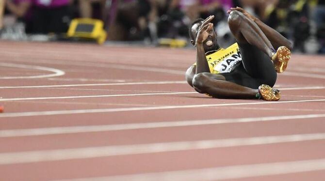 Die Leichtathletik-Karriere von Bolt endet mit einer Enttäuschung. Foto: Rainer Jensen