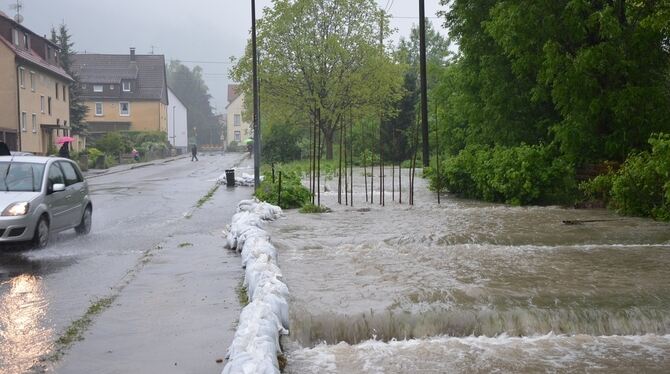 2013 war die Echaz nicht mehr zu halten und überflutete unter anderem die Moltkestraße in Unterhausen.