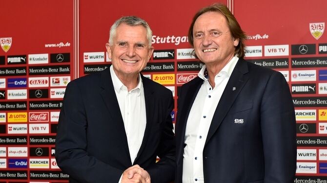 Zwei, die miteinander können: VfB-Präsident Wolfgang Dietrich und Aufsichtsrat Martin Schäfer (rechts)