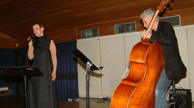 Feier mit Kultur: Chanson- und Jazzsängerin Karin Oehler beim Auftritt zum vierzigjährigen Bestehen der Volkshochschule. FOTO: K