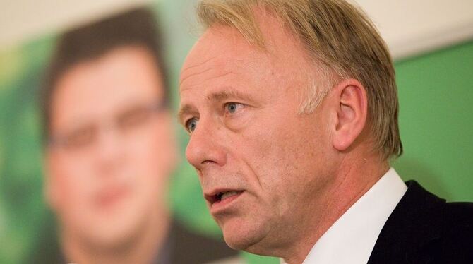 Grünen-Fraktionschef Jürgen Trittin kam aus Berlin an den Neckar, um Daniel Lede Abal zu unterstützen.
