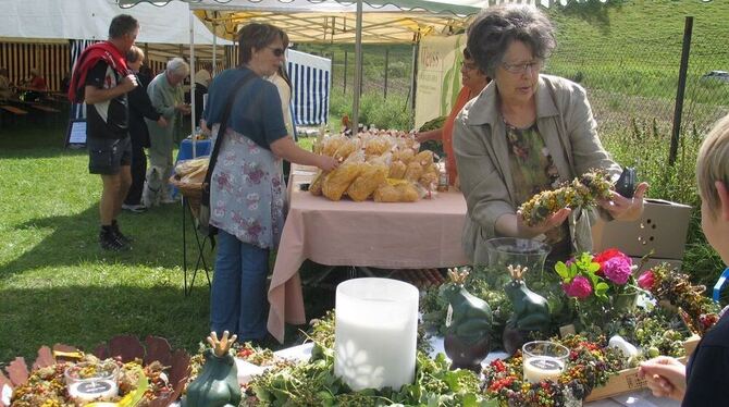 Was das Herz begehrt: »Lautergenuss« im Garten des Ateliers Geiselhart. GEA-FOTO: OELKUCH Was das Herz begehrt: »Lautergenuss« im Garten des Ateliers Geiselhart. GEA-FOTO: OELKUCH