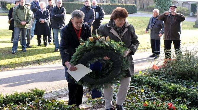 Gedenken an die Opfer des Nationalsozialismus auf dem Friedhof Unter den Linden. Anlässlich der aktuell publik gewordenen Mordse