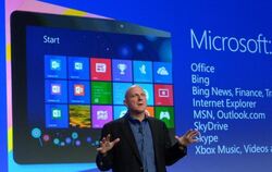 Microsoft-Chef Steve Ballmer stellt Windows 8 in New York vor. Foto: Justin Lane