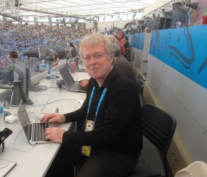 GEA-Sportchef Christoph Fischer bei der Arbeit während des WM-Finals in Brasilien. FOTO: PR