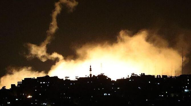 Israelischer Luftschlag im Osten des Gazastreifens. Foto: Mohammed Saber