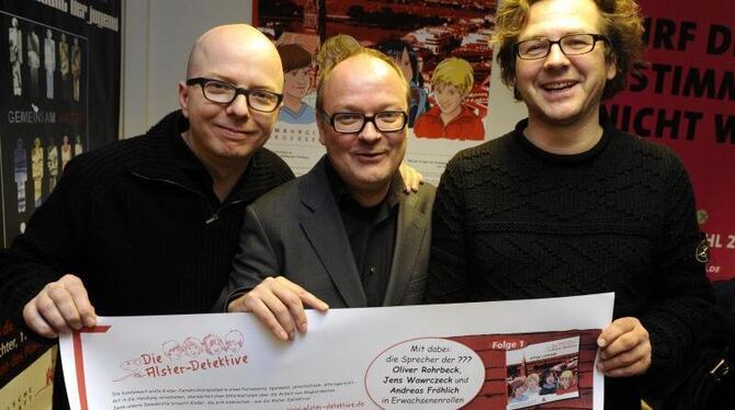 Oliver Rohrbeck (l.-r.), Jens Wawrczeck und Andreas Fröhlich haben den Rekord geknackt. Foto: Marcus Brandt