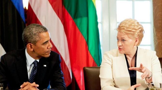 US-Präsident Barack Obama und Litauens Präsidentin Dalia Grybauskaite. Die baltischen Staaten sorgen sich wegen des Verhalten