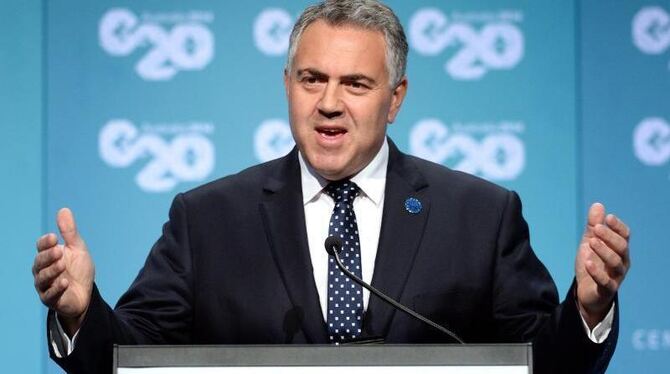 Australiens Finanzminister Joe Hockey: Die G20 geben der Weltwirtschaft neuen Wachstumsschub. Foto: Dave Hunt