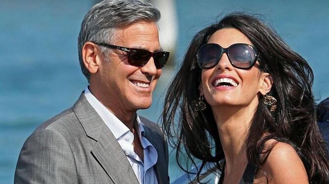Glücklich in Venedig: George Clooney und Amal Alamuddin. Foto: Alessandro Di Meo