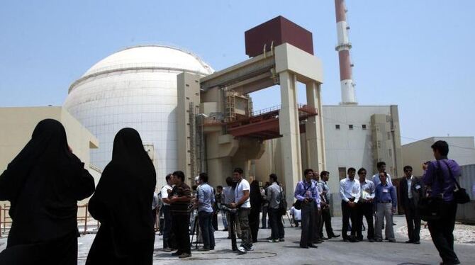 Das Kernkraftwerk Buschehr im Süden des Iran. Foto: Abedin Taherkenareh/Archiv