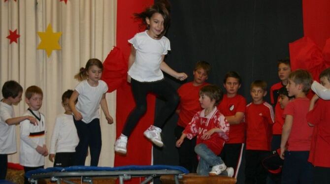 Was wäre eine Zirkusnummer ohne »mutige« Trampolinsprünge. FOTO: KÖPER Was wäre eine Zirkusnummer ohne »mutige« Trampolinsprünge. FOTO: KÖPER