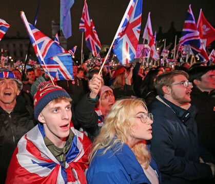 Vor einem Jahr: Brexit-Anhänger feiern den Austritt aus der EU.  FOTO: BRADY/DPA