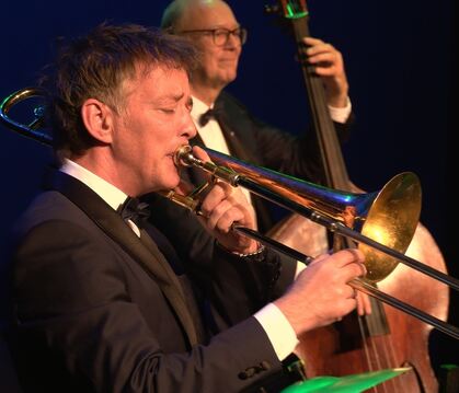 Bert Boeren ist der Posaunist der Dutch Swing College Band.