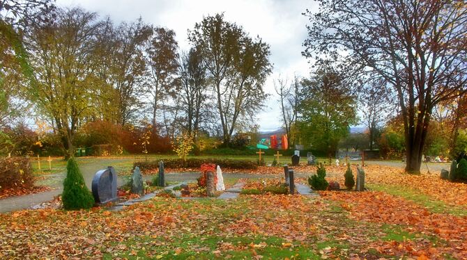 Der Friedhof Rommelsbach ist zu klein für die Grabfeldzentrierung. Im Hintergrund soll später das Neubaugebiet Gassenäcker entst