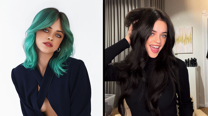 Das Metzinger Model Vanessa Kunz wurde bei »Germany's next Topmodel« vor allem wegen ihrer türkisfarbenen Haare bekannt (links)