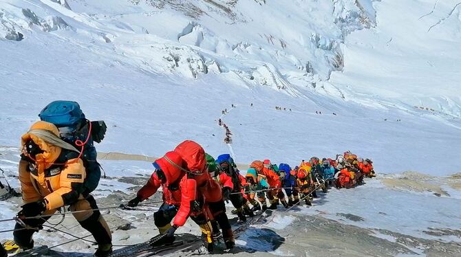 Bergsteiger auf dem Mount Everest