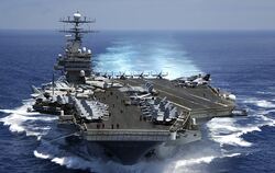 Die Staaten geben immer mehr Geld für Rüstung aus wie für den US- Flugzeugträger  USS Carl Vinson (CVN 70).  