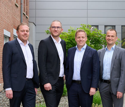 Leiten die Lechler-Gruppe (von links): Peter Heß, Matthias Schneider, Geschäftsführer Patrick Muff und Heiko Wehmhöner.