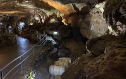 Die Fässer mit der Cuvée aus Metzinger Weinen lagern seit geraumer Zeit in der Bärenhöhle.  FOTO: GEMEINDE SONNENBÜHL