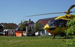 Beim Rettungseinsatz in Münsingen war auch ein Rettungshubschrauber vor Ort. 