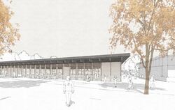 Überzeugte die Preisrichter: der Entwurf für eine neue Sporthalle beim Mössinger Schulzentrum.  GRAFIK: MVM+ STARKE ARCHITEKTEN 