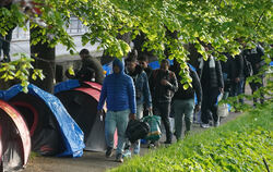  Migranten kampieren in Dublin. Die Zeltstädte werden von den Behörden regelmäßig aufgelöst – an anderer Stelle von den Flüchtli