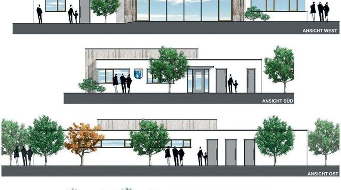 Schöne neue Sport-Welt: Der Entwurf des Architektenbüros Hartmaier und Partner sieht ein Bauwerk mit Geschäftsstelle, Lagerräume