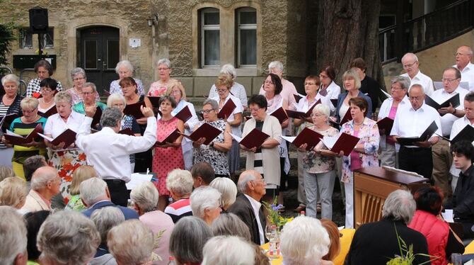 Ein beeindruckendes Konzert im Hof des Pfullinger Schlosses gaben die Chöre des Pfullinger Liederkranzes am Sonntagabend.  FOTO: