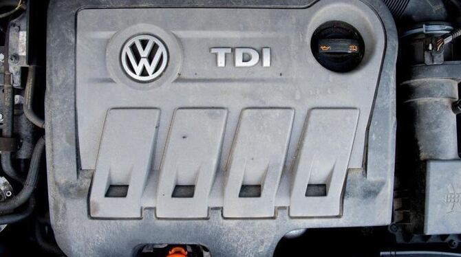 Blick auf den 2.0 l TDI Dieselmotor vom Typ EA189. Foto: Julian Stratenschulte