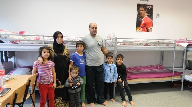 Familie Hamich aus Aleppo gehört zu den neuen Bewohnern des ehemaligen Fernmeldeamts. GEA-FOTO: JÜRGEN MEYER