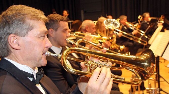 Ein Benefizkonzert gab das hörenswerte Landespolizeiorchester in Steinhilben. FOTO: LEIPPERT