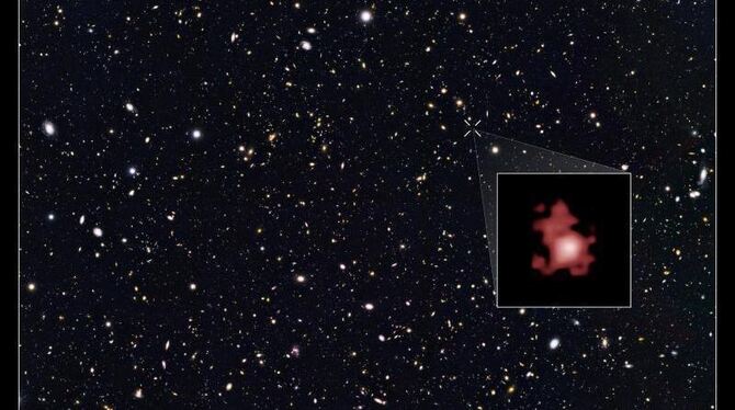 Die nun gesichtete Galaxie mit der Katalognummer GN-z11 ist noch 200 Millionen Lichtjahre weiter von uns entfernt als der bis