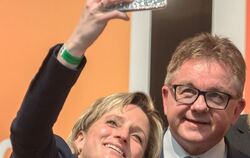 Nicole Hoffmeister-Kraut (links), wird Wirtschaftsministerin. Hier während des Wahlkampfs zu sehen mit CDU-Spitzenkandidat Guido