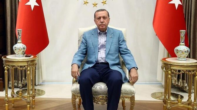 Staatspräsident Recep Tayyip Erdogan wie er sich selbst gerne ablichten lässt. Foto: Türkische Regierung
