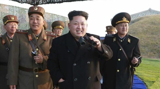 Nordkorea unterstellt den USA und Südkorea, einen Atomkrieg auf der koreanischen Halbinsel vorzubereiten. Foto: Kcna/Archiv
