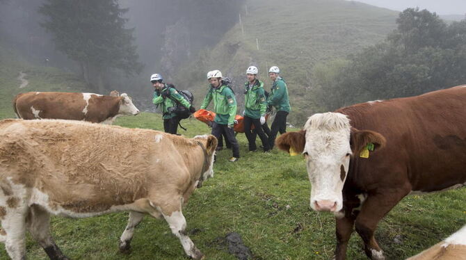 Anwärter zum Polizeibergführer bei der Ausbildung am Sudelfeld (Bayern).