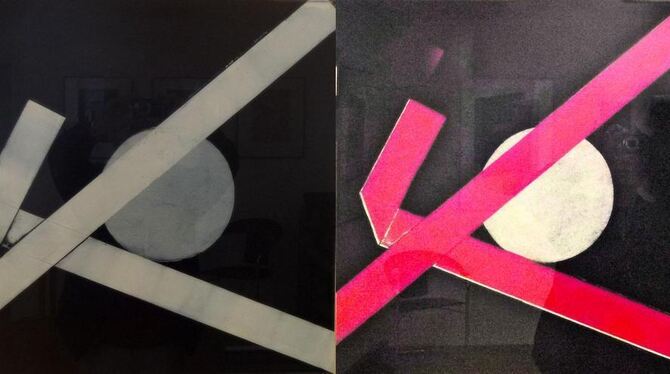 Zweimal »Faltungen« in jeweils abgewandelter Farbigkeit: Klaus Herzer spielt galant mit den Mitteln des Holzschnitts. FOTOS: PFE