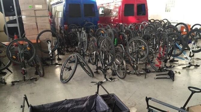 Von der Polizei sichergestellte gestohlene Fahrräder.