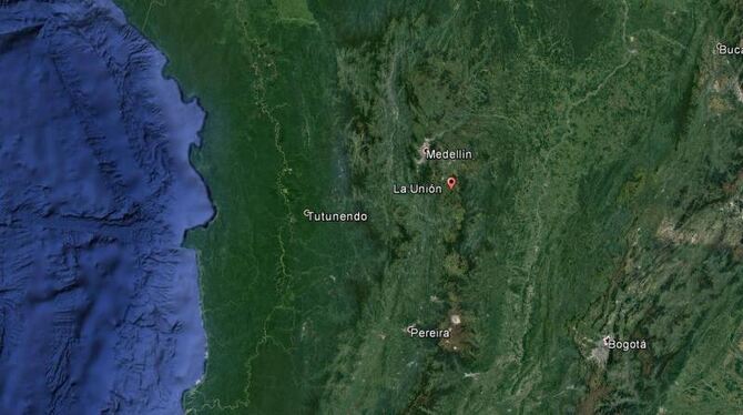 Die Maschine verschwand in der Nähe der Ortschaft La Unión vom Radar. Foto: Google/dpa