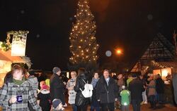 Der Lichterglanz des Weihnachtsdorfs auf dem Metzinger Kelternplatz erhellte die Dunkelheit und verstärkte die vorweihnachtliche