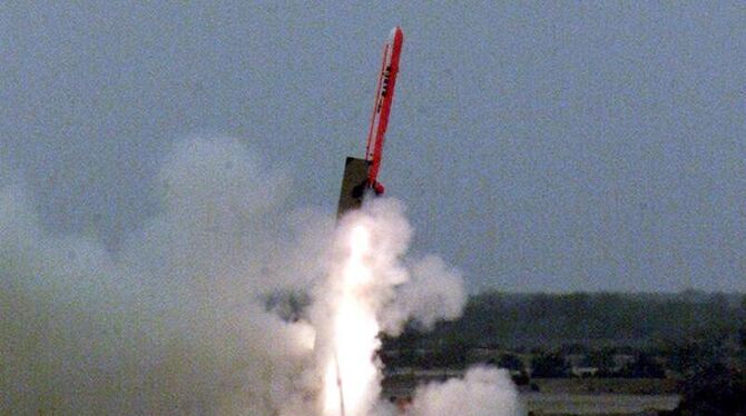 Test der atomwaffentauglichen pakistanischen Rakete Babur-Hatf VII. Foto: Archiv